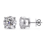 Pushback Setting on White Gold Studs